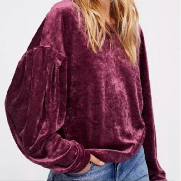 Free People Milan Velvet Pullover sz XS - Picture 1 of 5